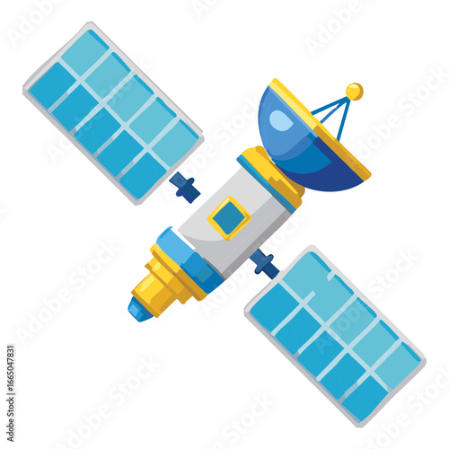 Detailed space satellite with solar panels, an advanced technology asset for a space management Game