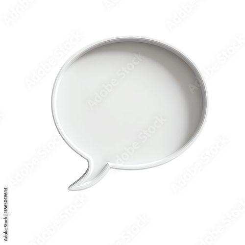 Rounded Chat Bubble with Drop Shadow PNG Isolated on Transparent White Background
