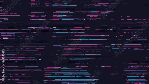 Abstract glitch background vector, neon cyberpunk error effect with colorful horizontal lines and digital noise, futuristic technology distortion pattern for modern design and wallpaper