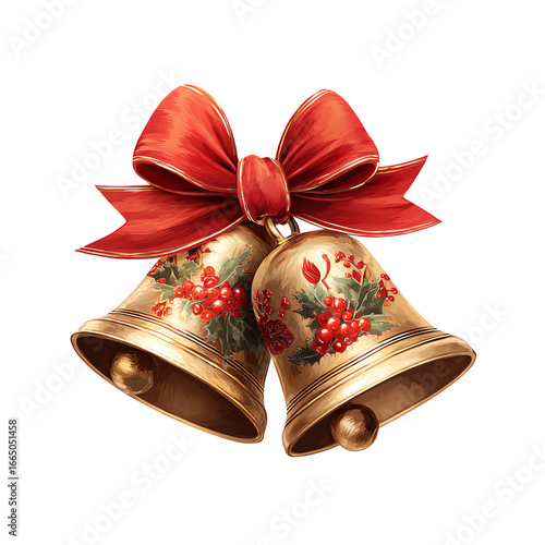 christmas bells isolated on white background