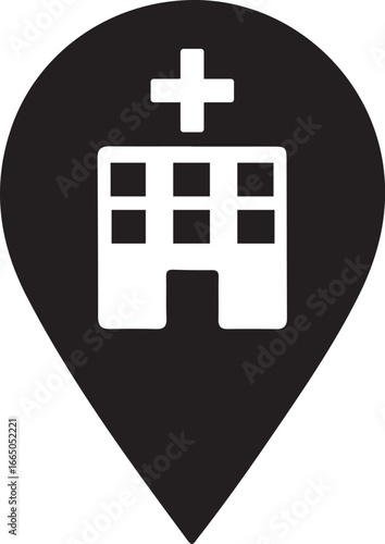 Hospital Location Marker Icon for Medical Apps