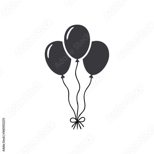 Dark Gray Balloons Tied Together with String and Bow celebration party