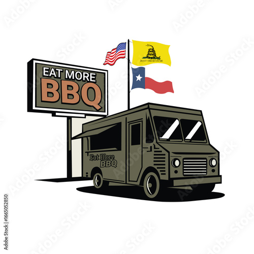 BBQ Food Truck illustration design