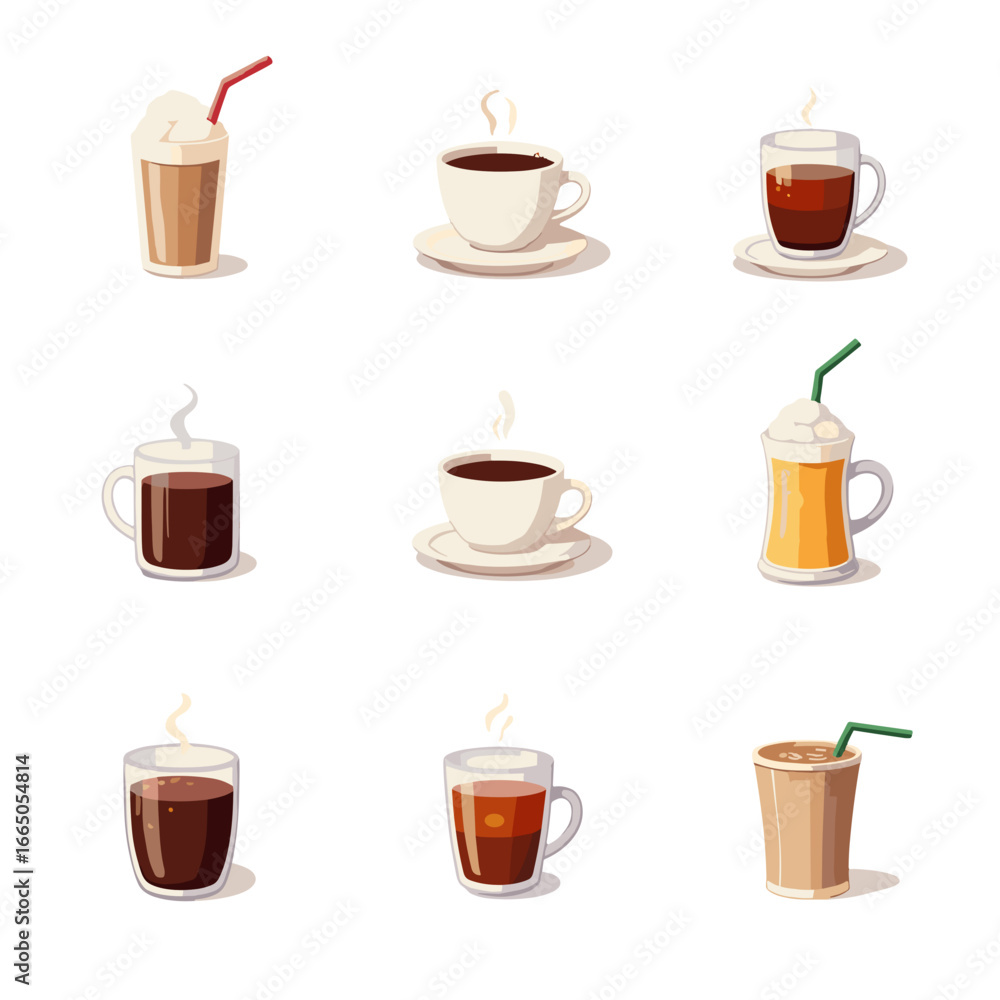 Obraz premium set of cups of coffee
