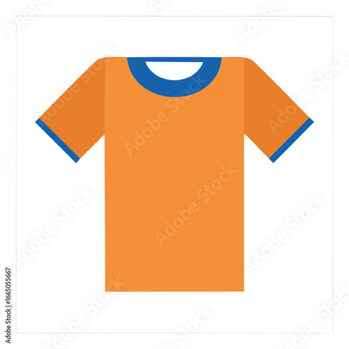 Orange t shirt with blue collar and sleeve trim clothing apparel