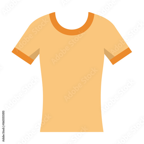 Peach T Shirt With Orange Trim clothing apparel
