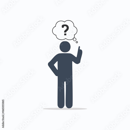 Person thinking with question mark in thought bubble confusion