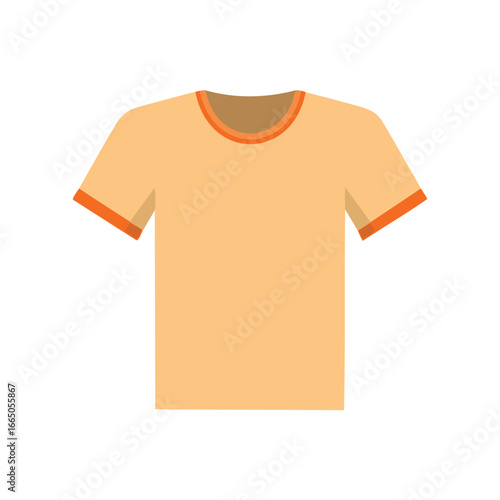Peach T Shirt With Orange Trim t-shirt apparel
