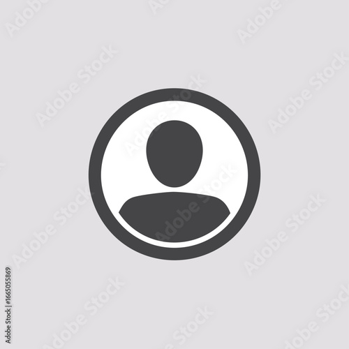 Person icon silhouette inside circle user profile avatar
