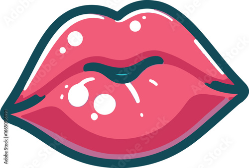 red lips vector
