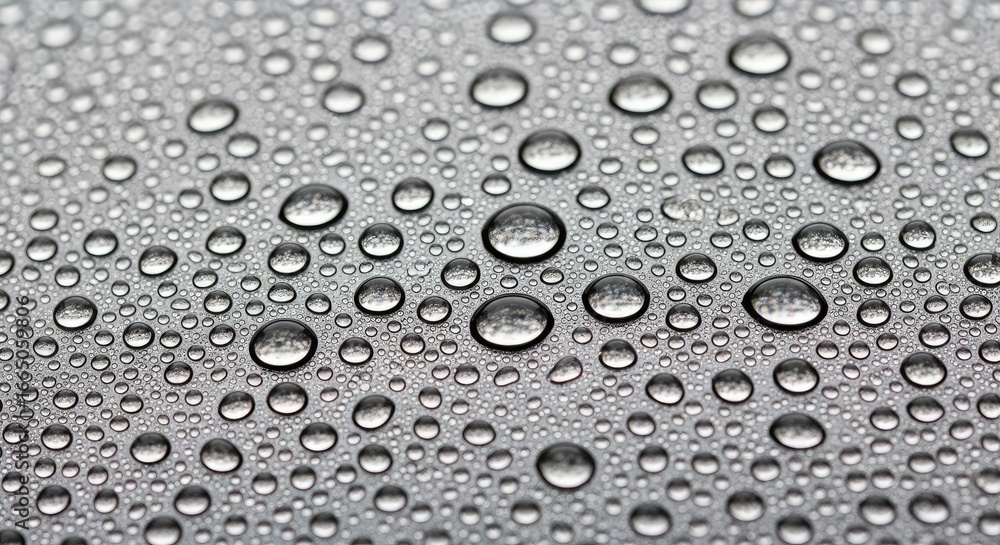 custom made wallpaper toronto digitalClose-up of Water Droplets on a Gray Surface