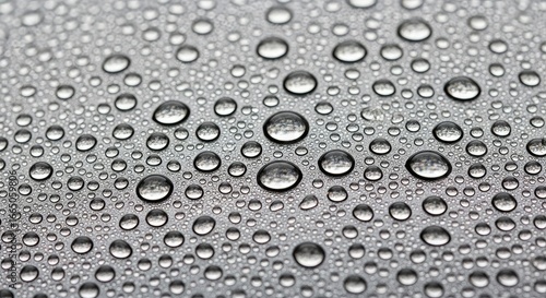 Wallpaper Mural Close-up of Water Droplets on a Gray Surface Torontodigital.ca