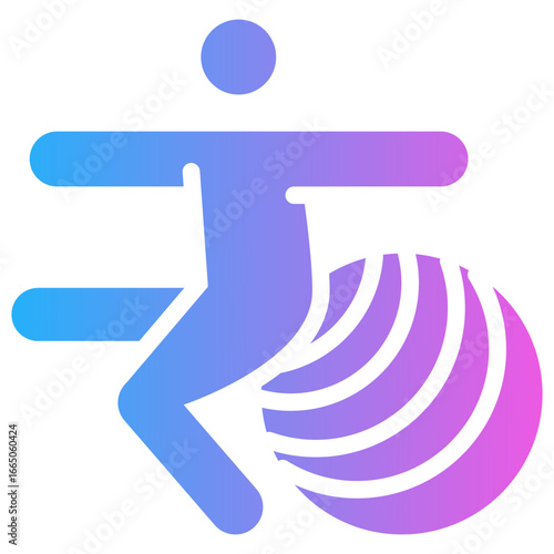 exercise ball gradient fill icon