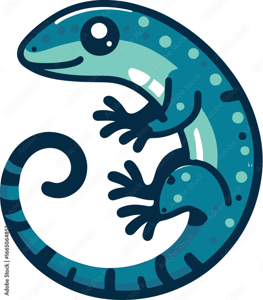 Fototapeta premium Flat lizard vector illustration
