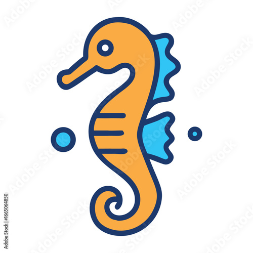Beautiful seahorse cartoon vector illustration