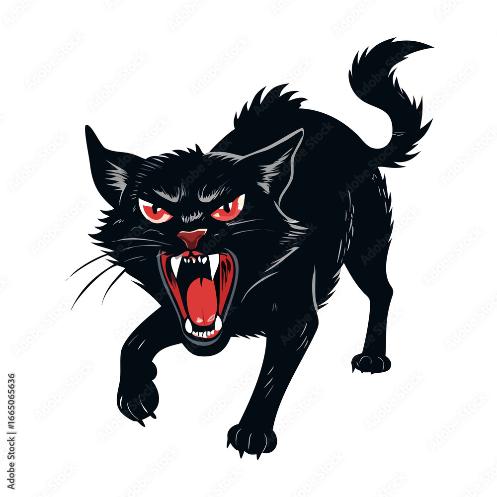 Obraz premium black and white cat