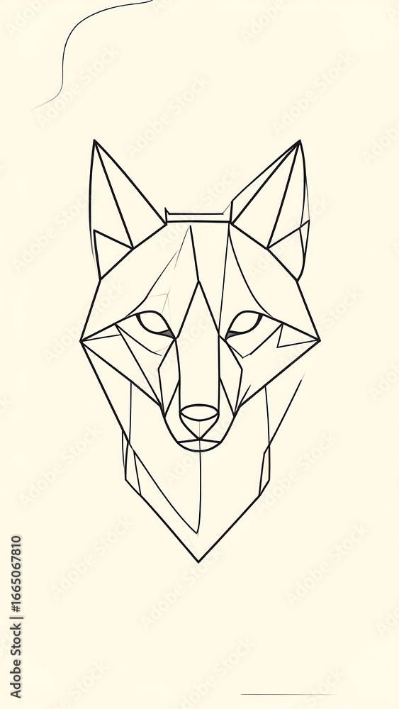 Fototapeta premium Geometric fox head drawing (1)