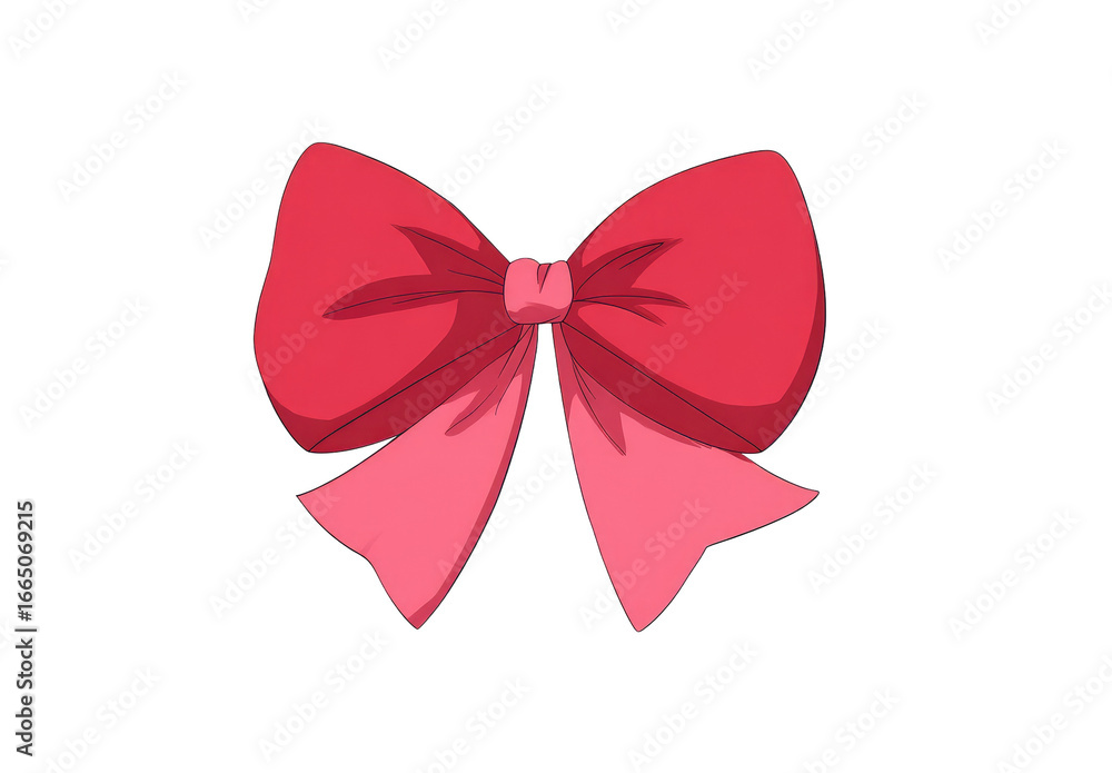 A vibrant red and pink bow