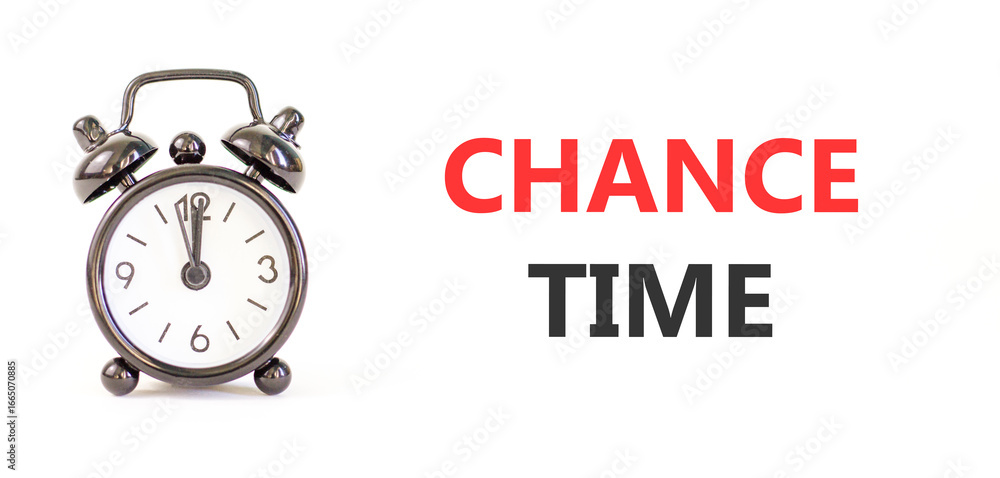 Chance time symbol. Concept word Chance time on beautiful white paper. Beautiful black alarm clock. Beautiful white paper background. Business chance time concept. Copy space. Chance time symbol. Concept word Chance time on beautiful white paper. Beautiful black alarm clock. Beautiful white paper background. Business chance time concept. Copy space.
