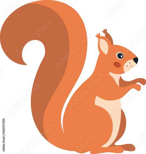 Cute funny squirrel icon in cartoon childish style