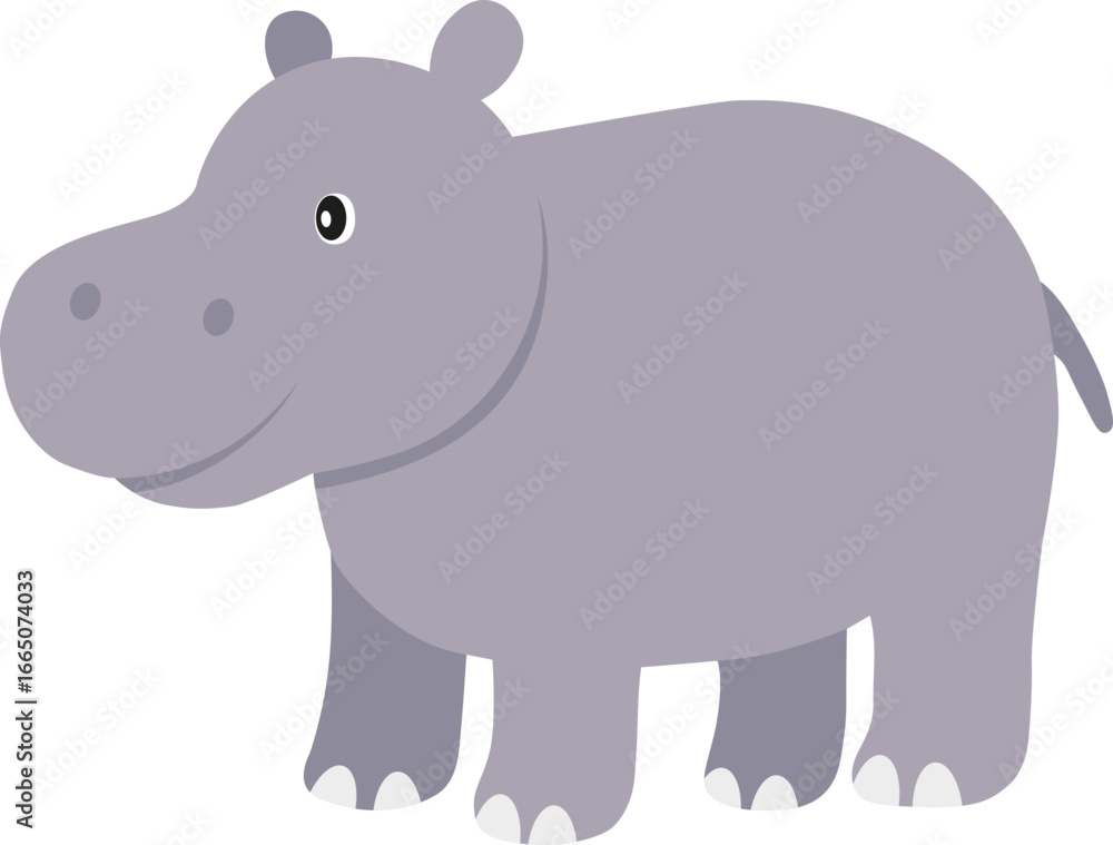 Fototapeta premium vector illustration of a hippopotamus isolated on white background