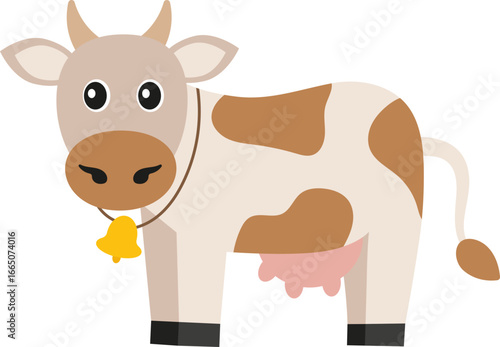 funny cow cartoon icon isolated on white background