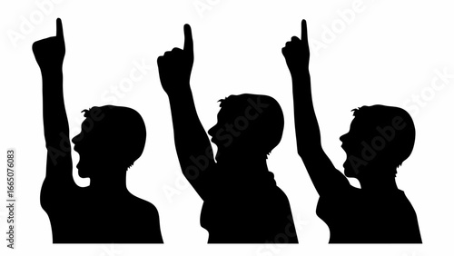 Illustration of diverse group of people including men women and healthcare symbols in black and white | editable eps vectors silhouette