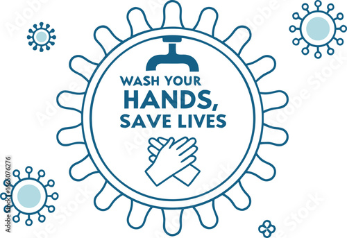 Global Handwashing Day Typography Art. October 15 Handwashing Awareness Design. Clean Hands Save Lives Typography Poster. Hand Hygiene Awareness Lettering Concept. World Handwashing Day Typography