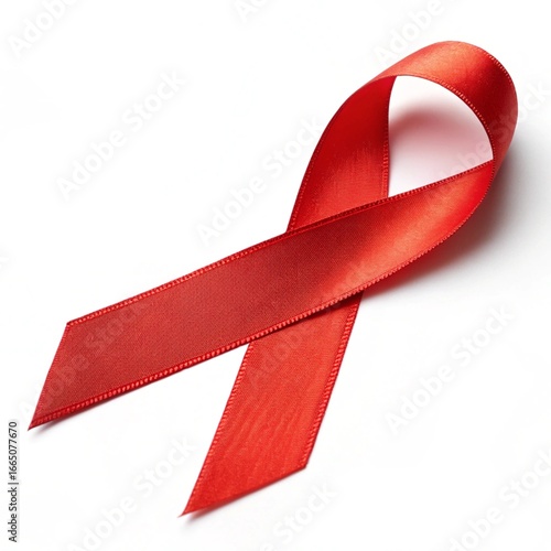 red ribbon on white background