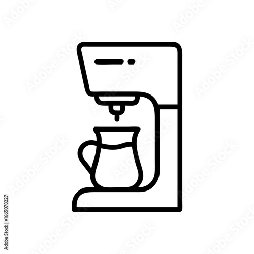 Automatic coffee maker brewing coffee in a glass pitcher 