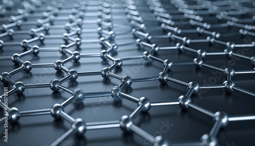 Graphene Atomic Structure with 3D Render.