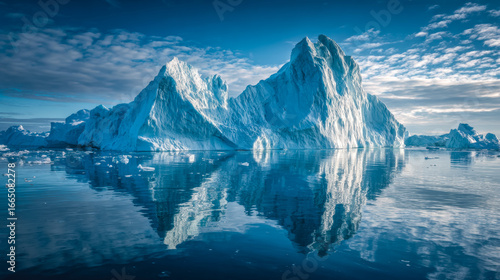 Wallpaper Mural Majestic iceberg reflecting on calm polar waters under a partly cloudy sky Torontodigital.ca