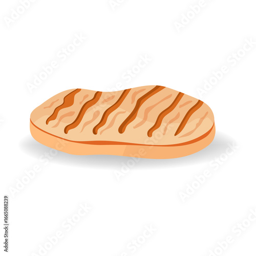 Grilled chicken breast vector isolated illustration