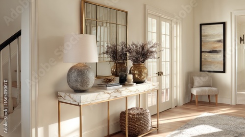 Bright entryway with warm tones