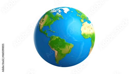 A vibrant representation of the world globe, showcasing continents and oceans with a stylized and artistic rendering against a dark backdrop.