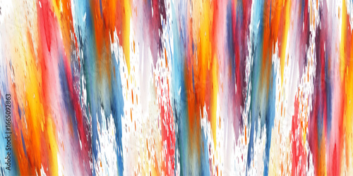 Vibrant digital watercolor painting with dynamic brushstroke textures, colorful abstract splashes, artistic blended design, modern decorative background perfect for creative illustration.