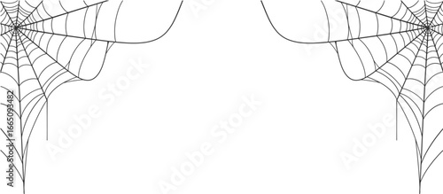 Spider web Halloween frame, dividers. vector eps