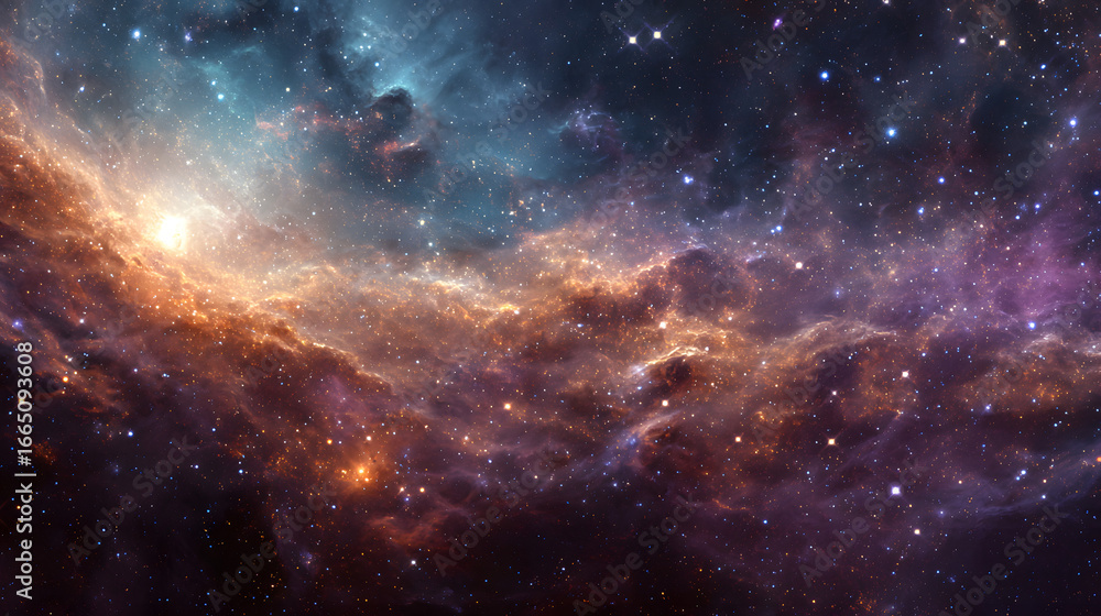 Obraz premium Stunning Cosmic Clouds and Stars in Deep Space Background View
