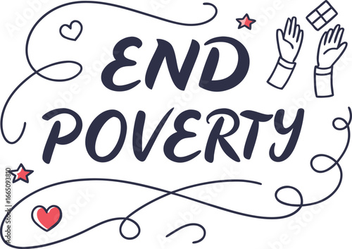 International Day for Poverty Eradication Typography Design. End Poverty Awareness Typography Illustration. Global Poverty Eradication Day Typography Art. October 17 Poverty Eradication Typography
