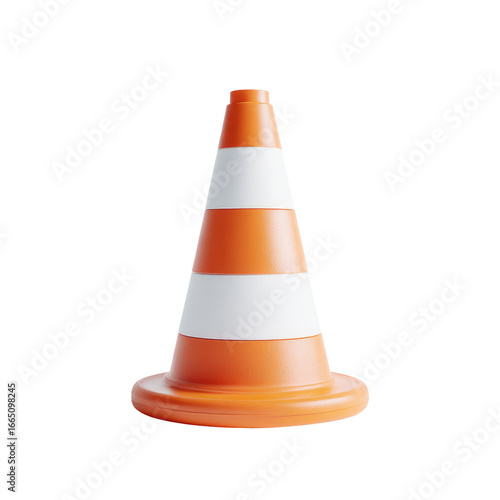 Orange traffic cone with white stripes (8)