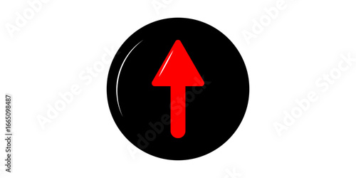 Upward Arrow Icon in Black Circle