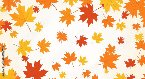 Colorful Autumn Leaves Scattered on White Background for Festive Fall Season.