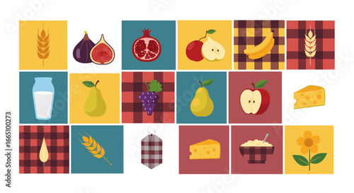 A vibrant collection of farm fresh produce and dairy delights showcasing healthy eating habits