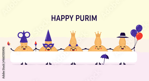 Celebrating purim with joyful characters and festive decorations