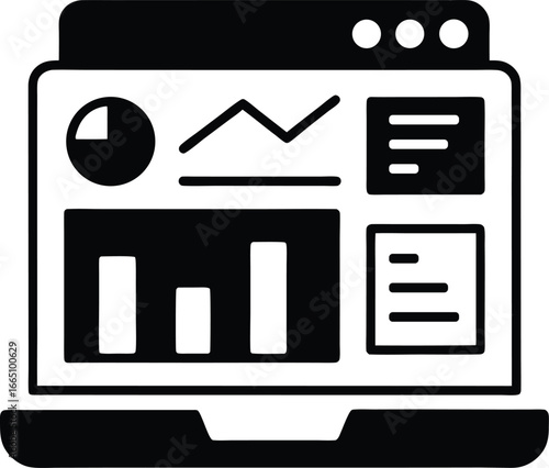 E Commerce Dashboard Silhouette Vector Art Illustration