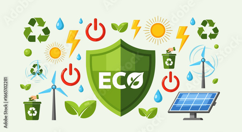 Eco Friendly Sustainable Living Concept.