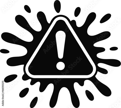 Minimalist Warning Symbol  Modern Hand Drawn Triangle with Exclamation for Safety UI, Manuals, Infographics, UX Alert, and Caution Signage