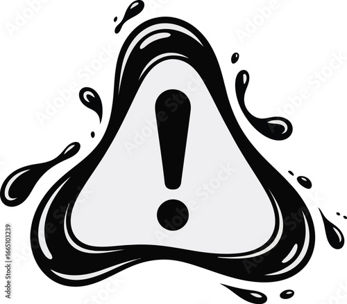 Minimalist Warning Symbol  Modern Hand Drawn Triangle with Exclamation for Safety UI, Manuals, Infographics, UX Alert, and Caution Signage