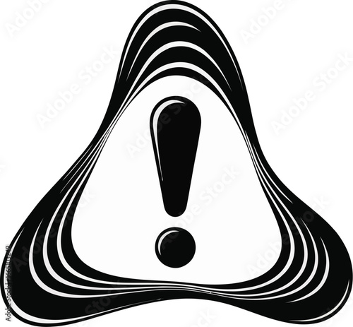 Minimalist Warning Symbol  Modern Hand Drawn Triangle with Exclamation for Safety UI, Manuals, Infographics, UX Alert, and Caution Signage