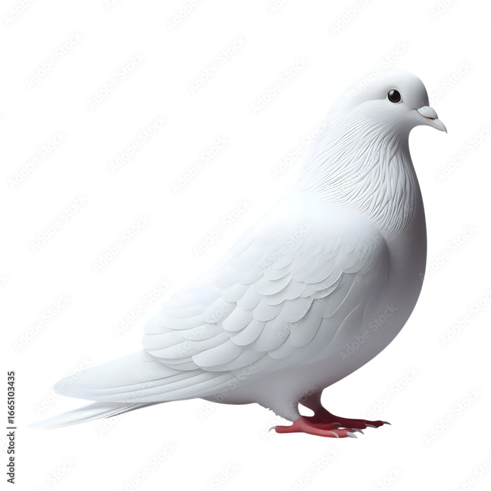 Fototapeta premium Elegant white pigeon isolated .symbol of peace and purity.